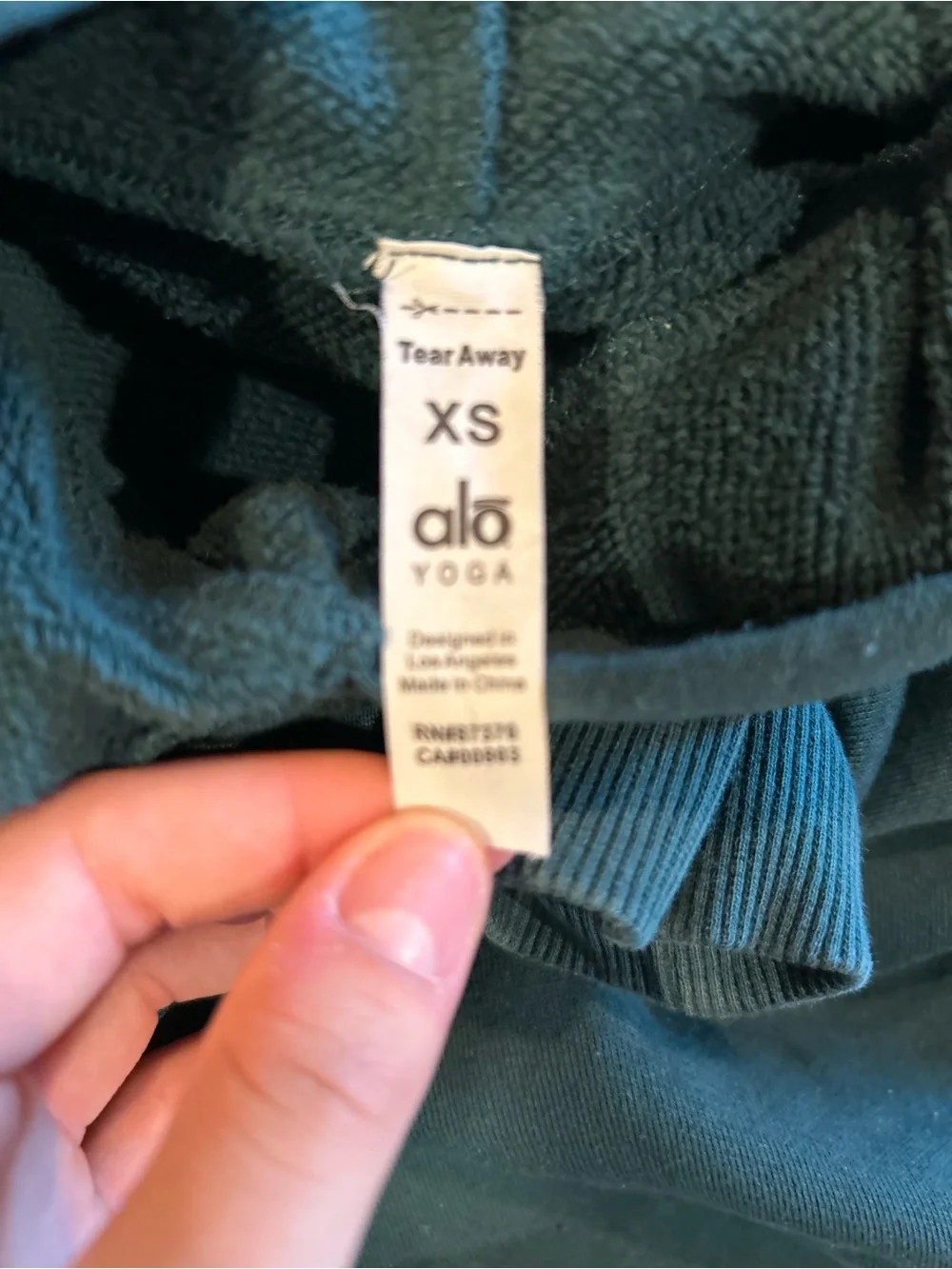 ALO Yoga Teal Cropped Hoodie